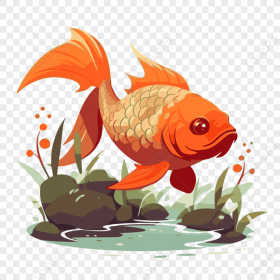 carp-clipart-an-orange-gold-fish-in-the-stream-vector_571803_wh860